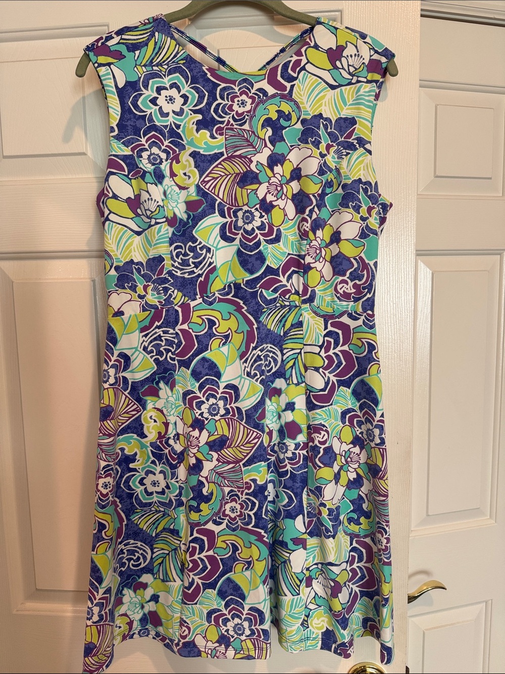 Title Nine size M Floral Sleeveless Dress in Blue, Green & Purple